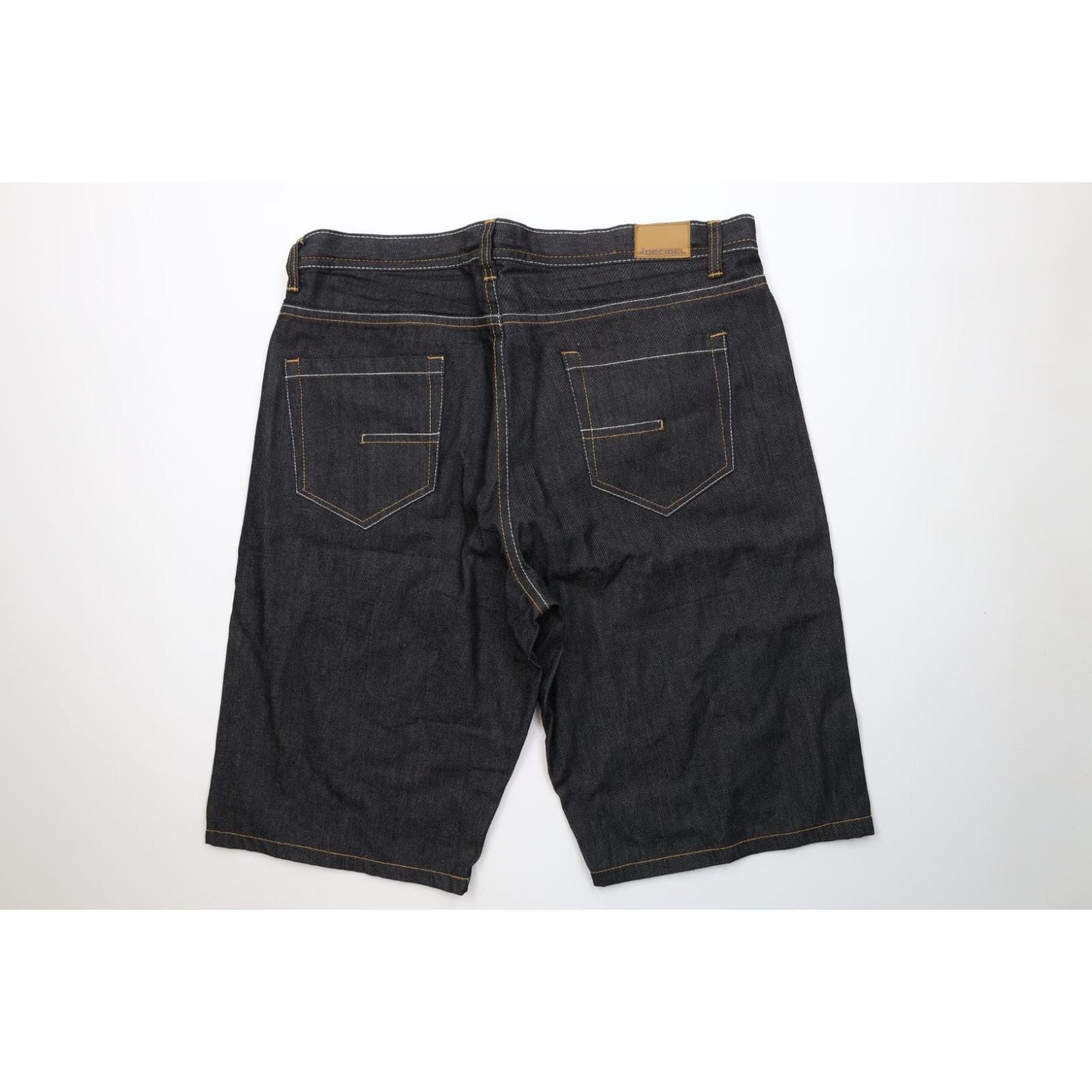 90s Y2K Streetwear Mens 42 Faded Baggy Fit Denim Jean Shorts Jorts