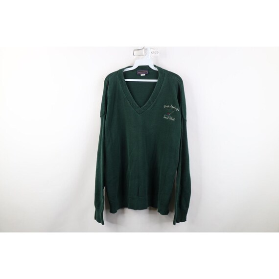 90s Mens 2XL Faded Deep Springs Trout Club Fishing Knit Sweater Green USA, Vintage Trout Fishing Sweater, 1990s Fishing Sweater, 90s Sweater