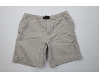 Vintage Y2K 2001 Gap Mens Large Faded Belted Ripstop Above Knee Shorts Beige, Vintage Gap Above Knee Shorts, Vintage Gap Belted Shorts, Gap