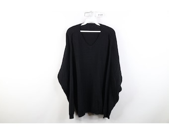 Pull en maille torsadée en coton blanc XL Streetwear pour homme des années 90, noir, pull en tricot torsadé vintage, pull à col en V des années 1990, pull vintage, des années 90