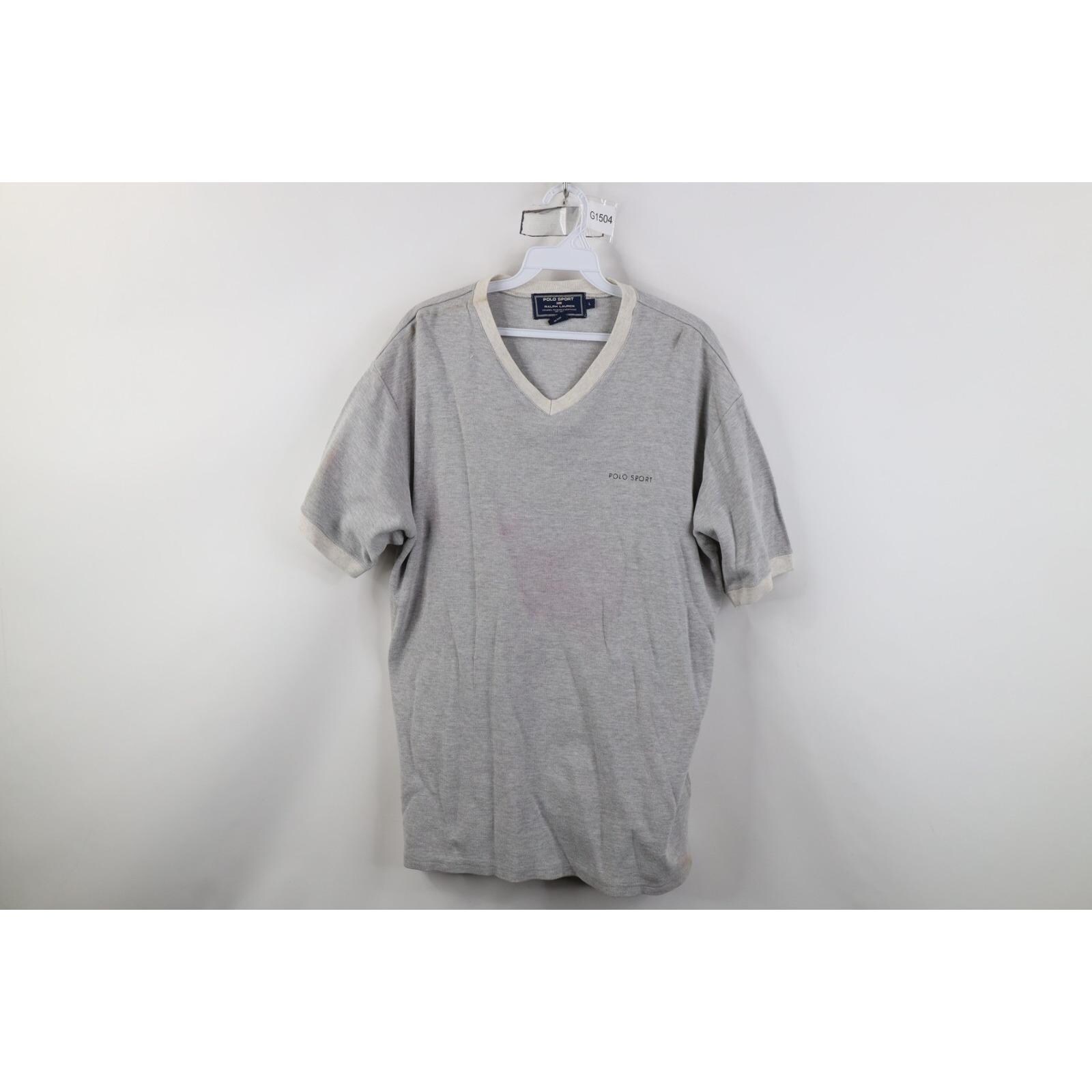 90s Polo Sport Ralph Lauren Mens Large Distressed Thermal Knit