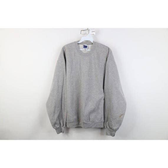 90s Y2K Streetwear Mens Medium Distressed Blank Crewneck Sweatshirt Gray, Vintage Blank Crewneck Sweatshirt, Y2K Crewneck Sweatshirt, 1990s