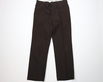70s Streetwear Mens 36x30 Faded Knit Flared Wide Leg Chino Pants Brown USA, 1970s Wide Leg Chino Pants, 1970s Trousers, Vintage Knit Pants