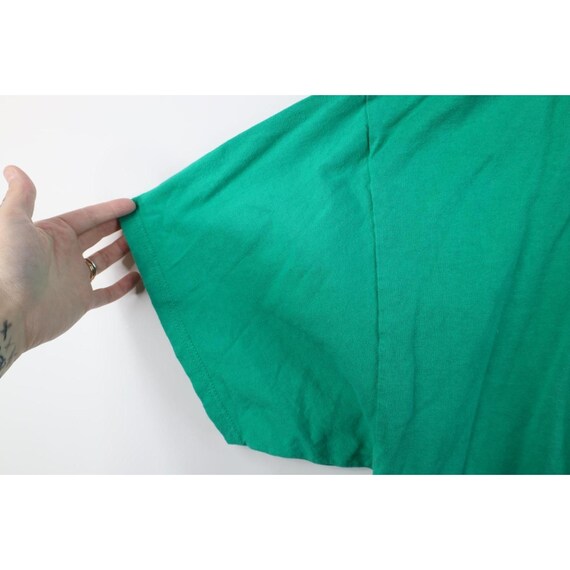90s Champion Mens 2XL Faded Spell Out Heavyweight T-Shirt Green Cotton, Vintage Champion T-Shirt, 1990s Champion Heavyweight T-Shirt, 90s T View 6