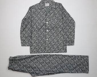 Piżama męska w stylu ulicznym z lat 70., flanelowa, dwuczęściowa, bawełniana, w stylu paisley, vintage, flanelowa, z lat 70., vintage, męska, piżama