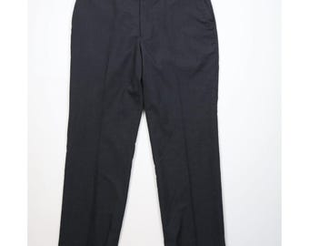 90s Streetwear Mens 42x32 Wool Knit Wide Leg Chino Pants Charcoal Gray, Vintage Wide Leg Chino Pants, 1990s Dress Pants, Vintage Trousers