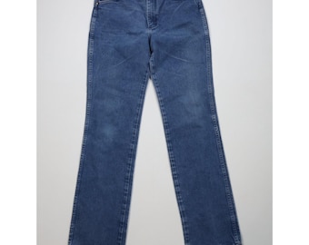 90s Wrangler Mens 34x36 Faded Straight Leg Western Denim Jeans Blue, Vintage Wrangler Western Jeans, 1990s Wrangler Denim Jeans, 90s Cowboy