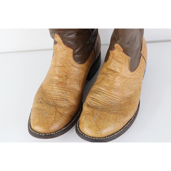 80s 90s Rockabilly Womens 10 Tribal Leather Weste… - image 3