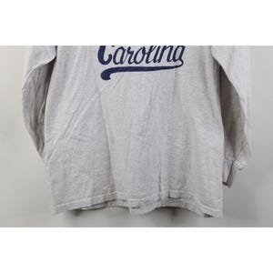 Jaren 90 heren grote University of North Carolina National Champs T-shirt met opstaande kraag, VS, North Carolina Tar Heels T-shirt met lange mouwen, UNC-T-shirt afbeelding 14