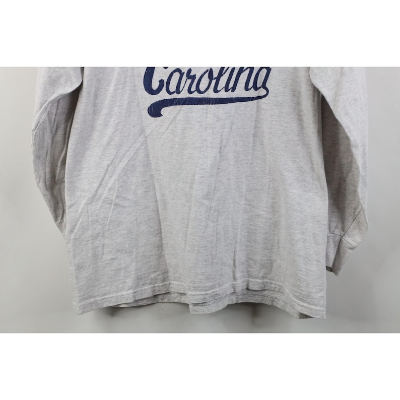 Jaren 90 heren grote University of North Carolina National Champs T-shirt met opstaande kraag, VS, North Carolina Tar Heels T-shirt met lange mouwen, UNC-T-shirt afbeelding 14