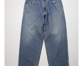 Jeans Levi's SilverTab vintage Y2K 2004 para hombre, talla 38x30, de mezclilla descolorida de corte holgado y pierna ancha, jeans Levi's Silver Tab vintage, Levi's de corte holgado vintage