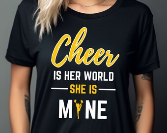 Cheer Mom Shirt, Cheer Dad Sweatshirt, Cheer Dad Shirt, Cheer Dad Gift, Cheer Gift for Dad, Cheer Shirt for Dad, Cheer Is Her World