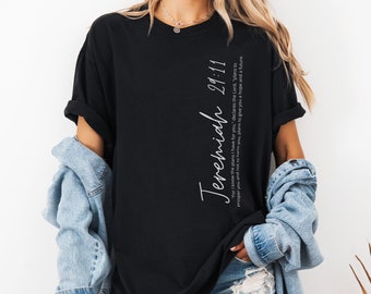 Boho Inspirational Bible Verse T-Shirt, Jeremiah 29:11, Faith Based Graphic Tee, Comfort Colors, Bible Shirt, For I Know The Plans
