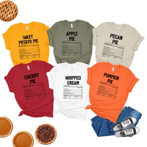 Nutrition Thanksgiving Food Shirts, Funny Thanksgiving Shirts, Funny Christmas Shirts, Dessert Food Shirt, Holiday Family Group Shirts
