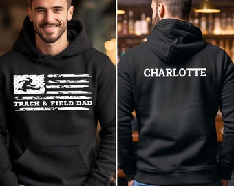 Personalized Hurdle Track & Field Dad Hoodie, Track and Field Dad Shirt, Track and Field Dad Gift, Track and Field Dad Sweatshirt