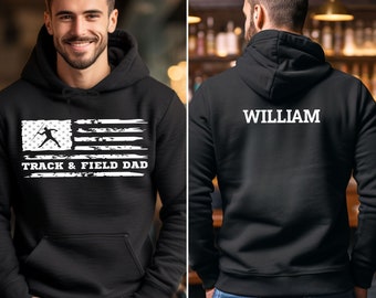 Personalized Javelin Track & Field Dad Hoodie, Track and Field Dad Shirt, Track and Field Dad Gift, Track and Field Dad Sweatshirt