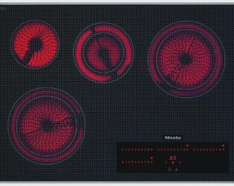Miele KM 5840 | 30 Inch | Wide 4 Burner | Black Ceramic Staggered Electric Cooktop | 240 Volts