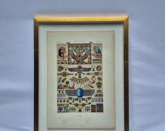 Antique Racinet Egyptian Ornaments Chromolithograph Pl III L’Ornement Polychrome c1890