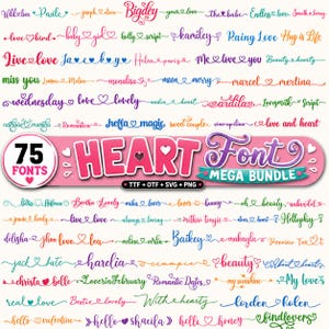 Heart font,Calliography font,Wedding font,Ulitmate font,Font svg,Handwritten font, Procreate Font,Canva font,Script font,Digital download