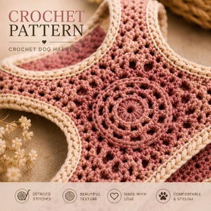 Crochet Dog Harness Pattern | Adjustable Small Dog Vest (PDF Download)