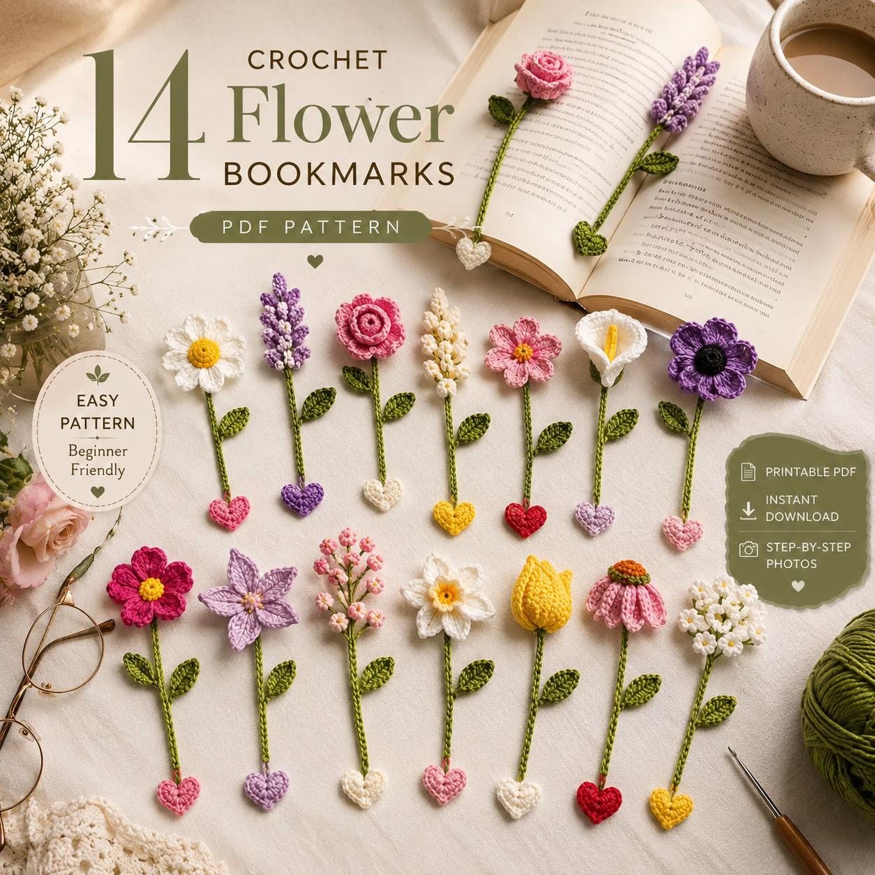 38 Flower Bookmark Crochet Patterns to Add a Handmade Touch to Reading Time 11 14 Crochet Flower Bookmark Patterns