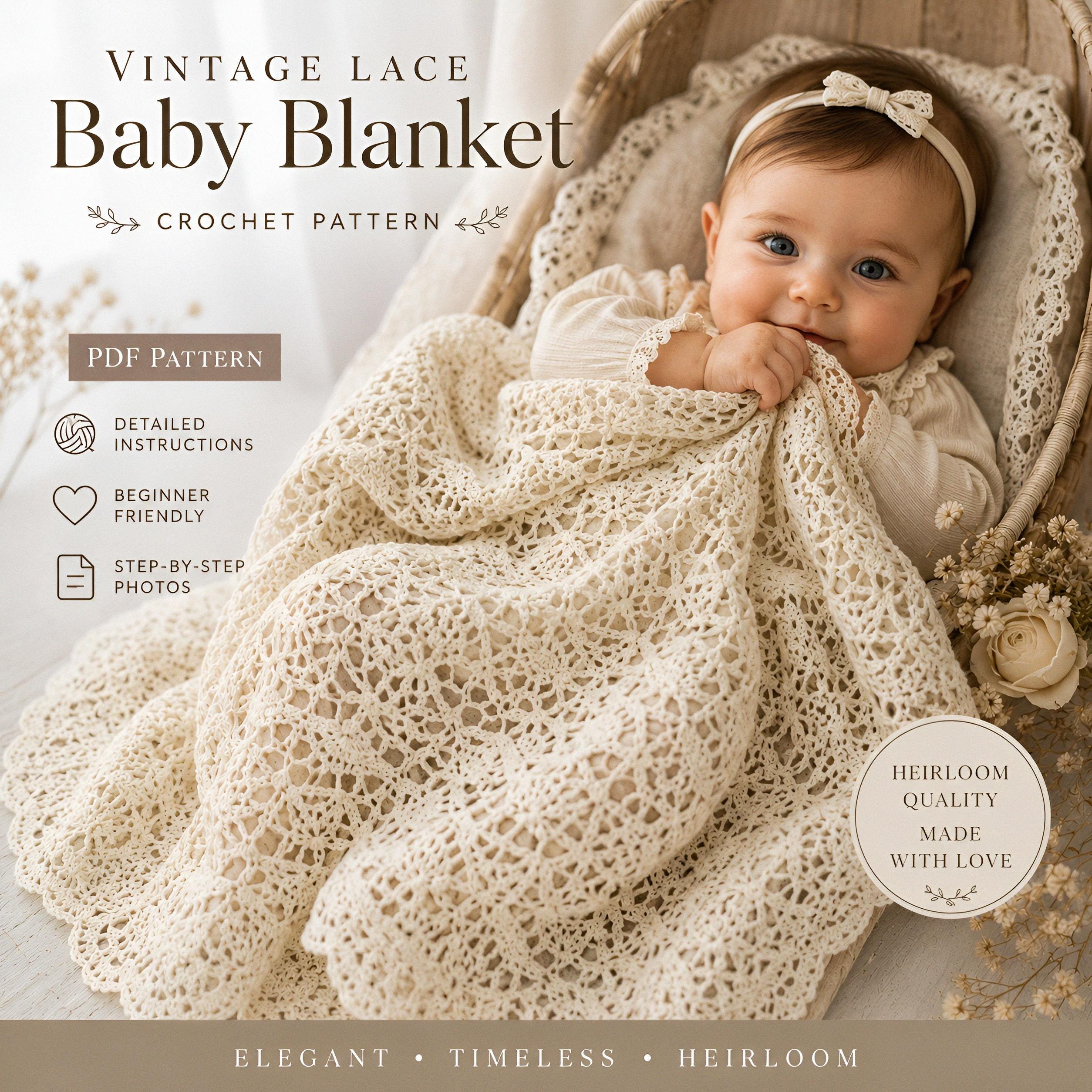 36 Vintage Crochet Patterns: Timeless Designs, Heirloom Details, and Easy Gift Ideas 1 Vintage Lace Baby Blanket Crochet