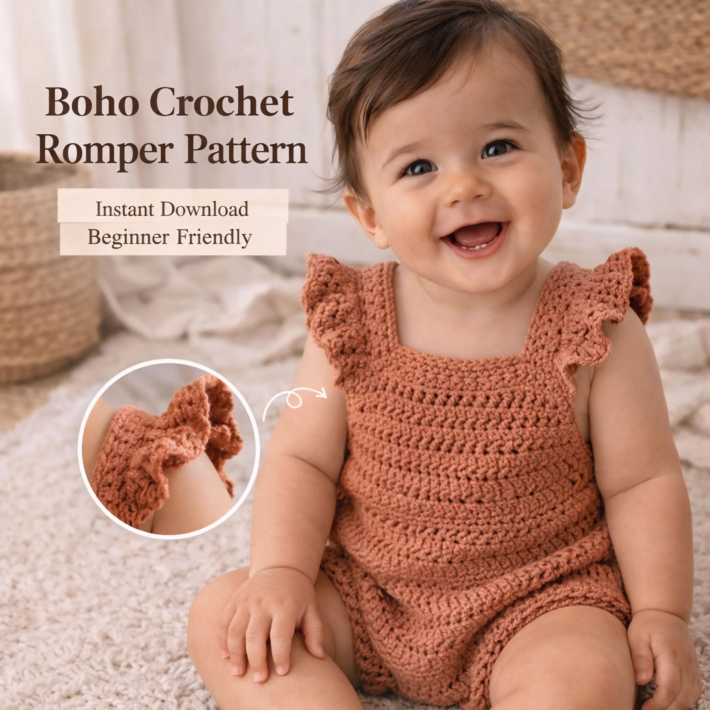 36 Crochet Baby Clothes Patterns with Bonnets, Booties, Rompers, and Dresses 25 Boho Crochet Baby Romper Pattern Beginner Friendly