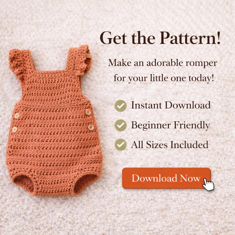 Boho Crochet Baby Romper Pattern | Beginner Friendly, Modern Design ...