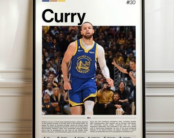 Stephen Curry Poster, NBA Basketball Print, Sports Artwork, Curry Warriors NBA