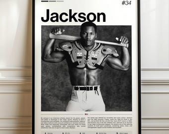 Vincent Edward Bo Jackson Poster, Bo Jackson Print, Bo Knows Art, Sports Wall Decor, Man Cave Gift