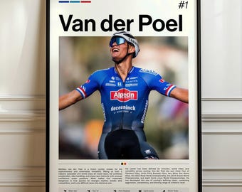 Mathieu van der Poel Poster, MVDP Art Print, Cycling Wall Decor, Pro Cyclist Gift