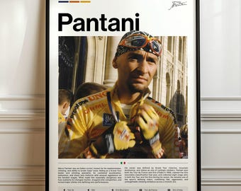Marco Pantani Poster, Cycling Art Print, Sports Wall Decor, Italian Cyclist, Bicycle Home Decor