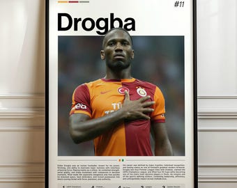 Didier Yves Drogba Tébily Poster, Didier Drogba Print, Chelsea Striker Decor, Football Fan Gift
