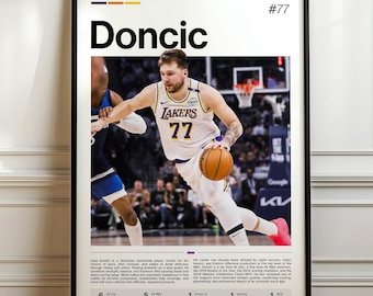 Luka Dončić Poster, Basketball Art Print, Sports Wall Decor, NBA Superstar