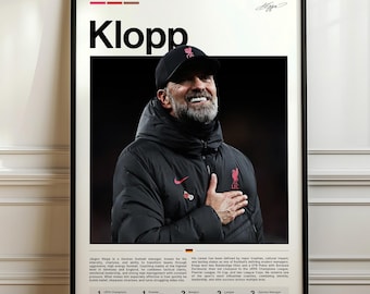 Jürgen Norbert Klopp Poster, Jurgen Klopp Print, Football Manager Art, Liverpool Decor, Soccer Gift