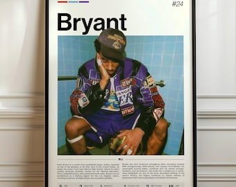 Kobe Bryant Poster, NBA Legend Wall Art, Basketball Print, Sports Decor