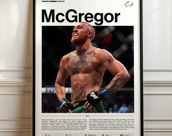Conor McGregor Poster, MMA Art Print, Sports Wall Decor, UFC Champion Decor, Fight Fan Gift
