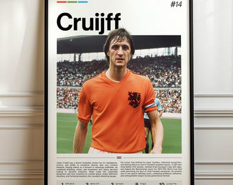 Hendrik Johannes Cruijff Poster, Johan Cruyff Art, Dutch Legend Decor, Soccer Wall Art