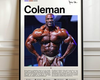 Ronald Dean Coleman Poster, Ronnie Coleman Print, Bodybuilding Decor, Gym Wall Art, Fitness Gift