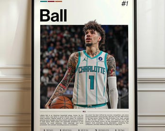 LaMelo Ball Poster, LaMelo Ball Print, Basketball Wall Art, Charlotte Hoops Decor, Sports Fan Gift