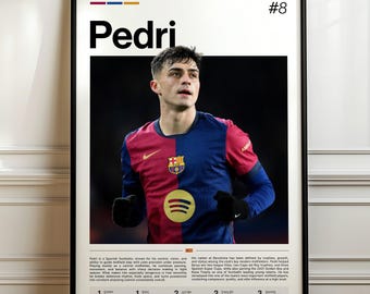 Pedri Gonzalez Lopez Poster, Pedri Art Print, Sports Wall Decor, Spanish Midfielder, Football Fan Gift