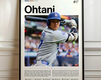 Shohei Ohtani Poster, MLB Baseball Print, Sports Artwork, Ohtani Angels MLB