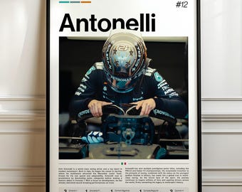 Kimi Antonelli Poster, Racing Art Print, Sports Wall Decor, Antonelli Racing Champion