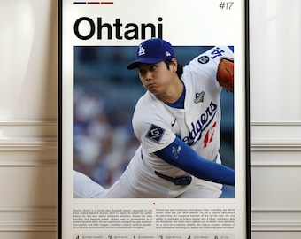 Shohei Ohtani Poster, MLB Baseball Print, Sports Artwork, Ohtani Angels MLB