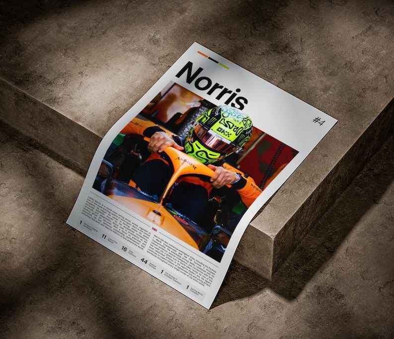 Norris 22 Racing Letters Lando Norris Poster, Mclaren F1 Art Print, Formula 1 Wall Decor ...