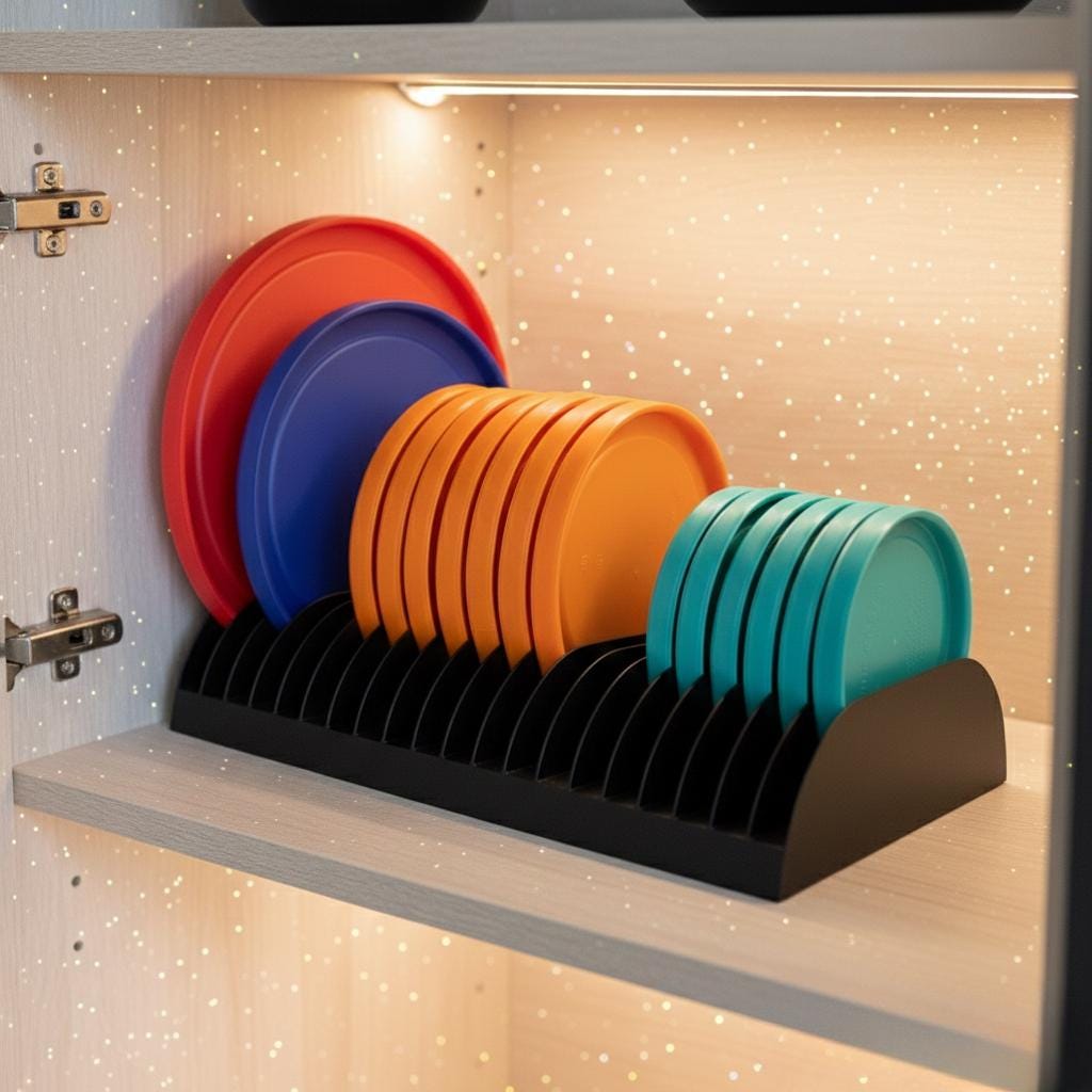 Pyrex Lid Holder Kitchen Organizer Cabinet Storage Rack Container Space ...