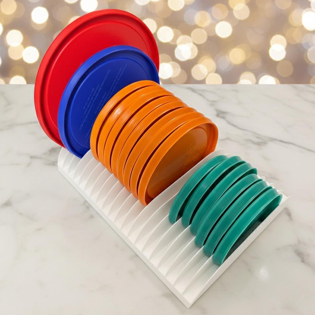 Pyrex Lid Holder Kitchen Organizer Cabinet Storage Rack Container Space ...