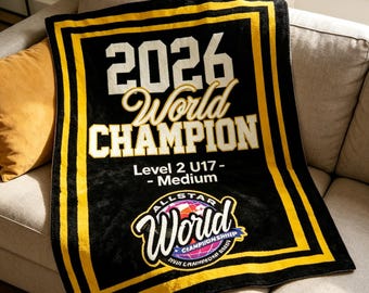 Gepersonaliseerde deken wereldkampioenschap 2026 zachte plaid, custom cheer-cadeau