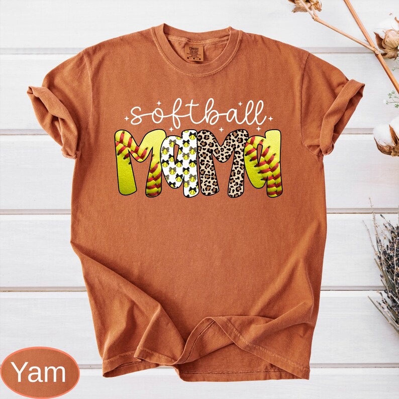 Comfort Colors Softball Mama Shirt: Leopard Coquette Game Day Tee image 13
