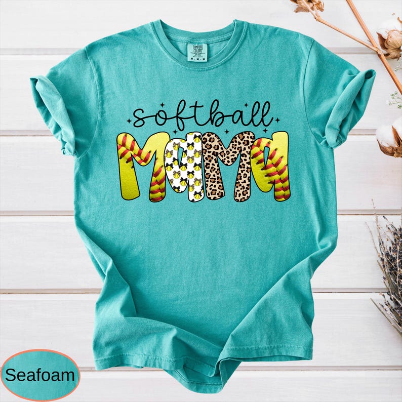 Comfort Colors Softball Mama Shirt: Leopard Coquette Game Day Tee image 18